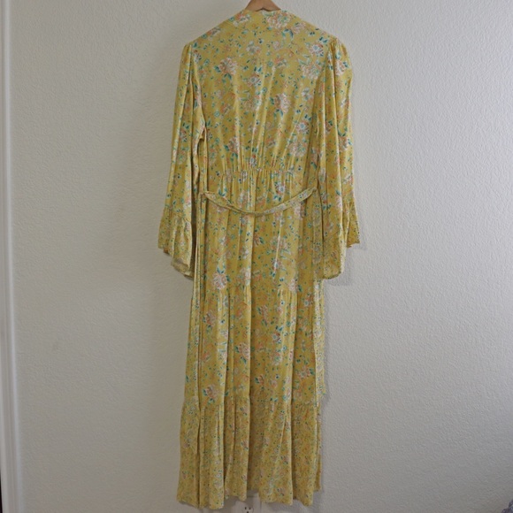 Chelsea and Violet C&V Yellow Tiered Boho Floral Long Duster Robe – Small - Picture 4 of 5